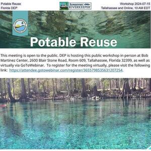 [Potable Reuse Workshop 2024-07-15, Florida DEP, Tallahassee and Online, 10 AM EDT]