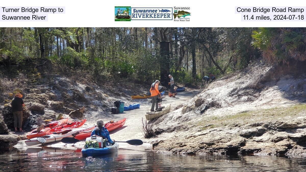 Turner Bridge Ramp to, Cone Bridge Road Ramp, Suwannee River, 11.4 miles, 2024-05-18