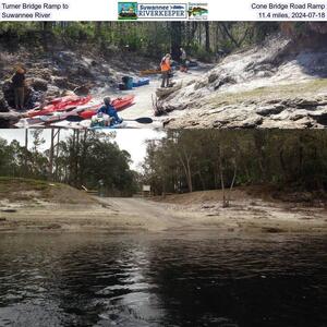 [Turner Bridge Ramp to, Cone Bridge Road Ramp, Suwannee River, 11.4 miles, 2024-05-18]