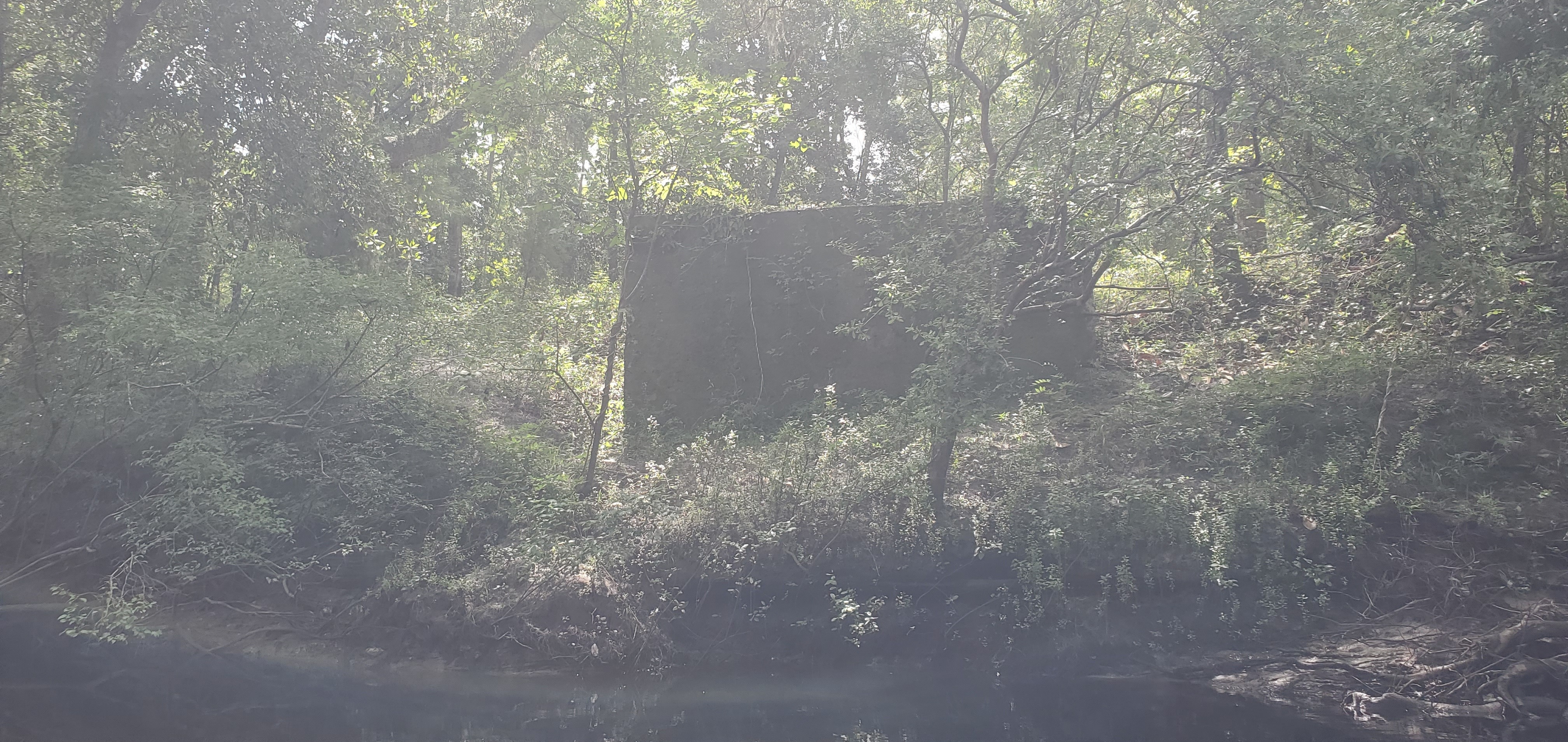 Old road bridge abutment, left bank, 2024:07:21 11:32:50, 30.5755222, -83.0946821