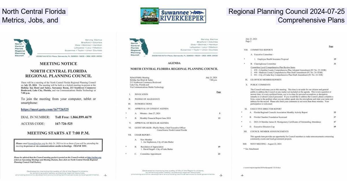 North Central Florida Regional Planning Council 2024-07-25, Metrics, Jobs, and Comprehensive Plans