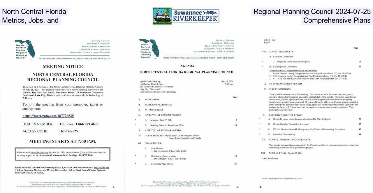 North Central Florida Regional Planning Council 2024-07-25, Metrics, Jobs, and Comprehensive Plans