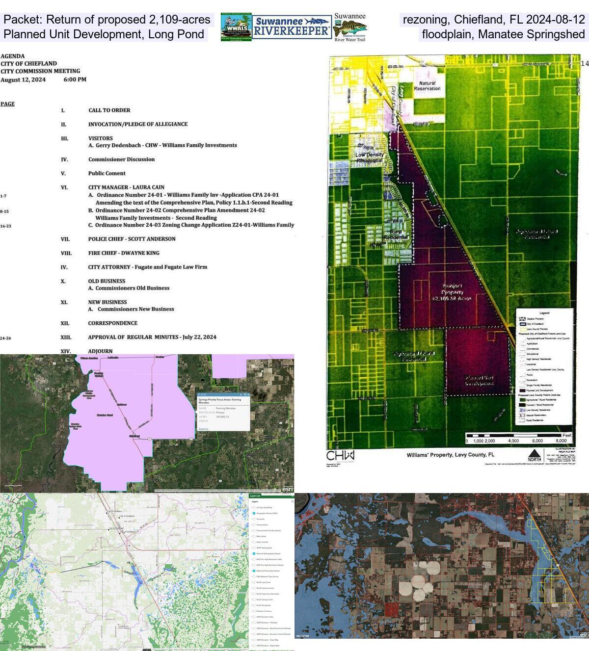 [Agenda and Proposed Planned Land Use for Williams property]