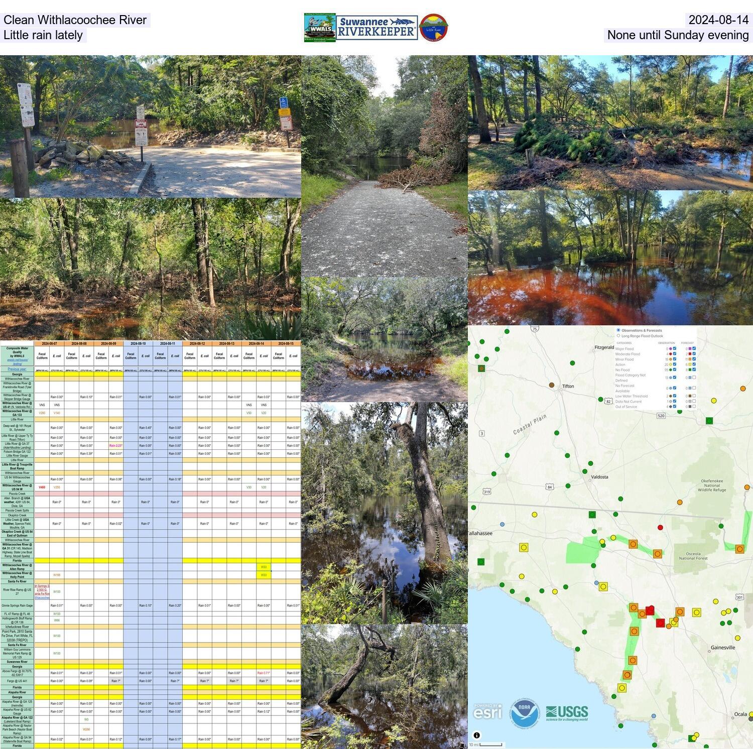 [Clean Withlacoochee River 2024-08-14 Little rain lately. None until Sunday evening.]