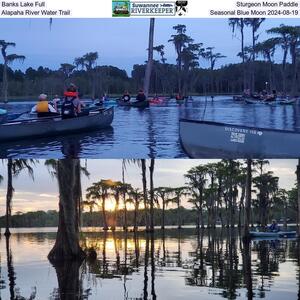 [Banks Lake Full, Sturgeon Moon Paddle, Alapaha River Water Trail, Seasonal Blue Moon 2024-08-19]