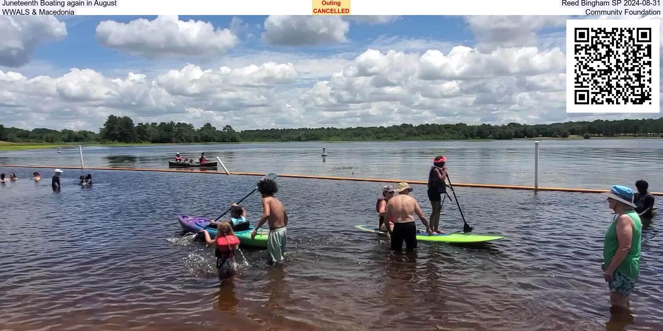 Juneteenth Boating again in August, Reed Bingham SP 2024-08-31, WWALS & Macedonia Community Foundation