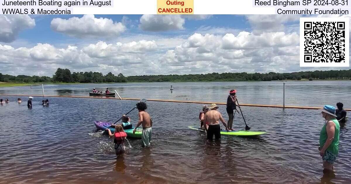 Juneteenth Boating again in August, Reed Bingham SP 2024-08-31, WWALS & Macedonia Community Foundation