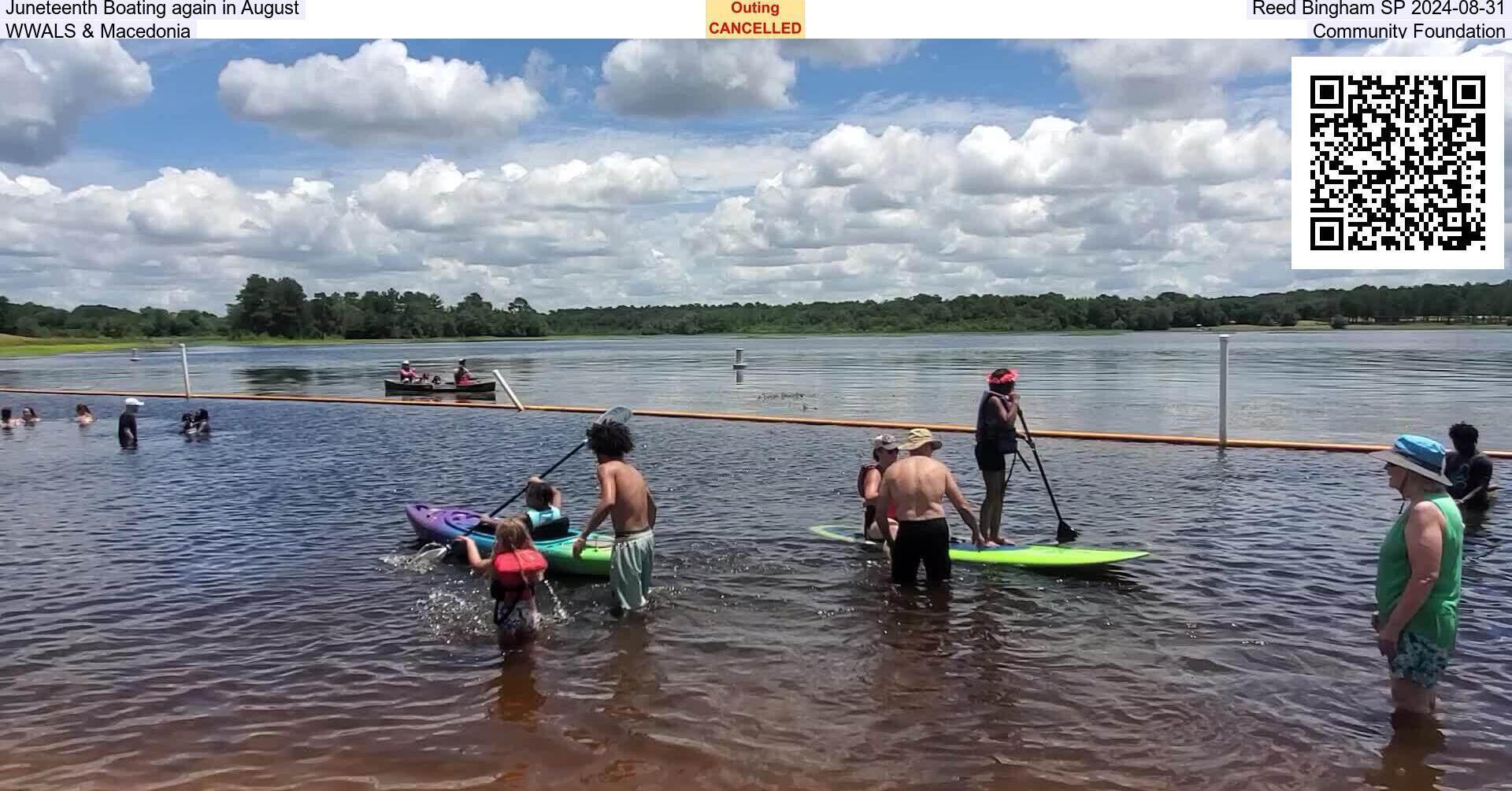 [Juneteenth Boating again in August, Reed Bingham SP 2024-08-31, WWALS & Macedonia Community Foundation]