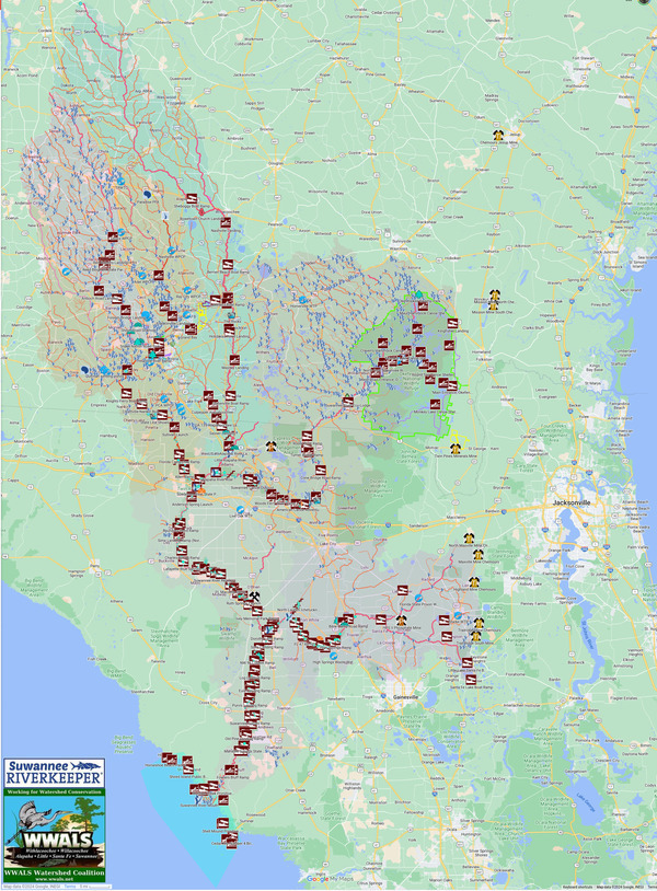 [Map: Suwannee River Basin]