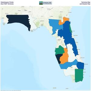 [Waterkeepers Florida Territories Map plus FDEP Territories and Disaster Map]