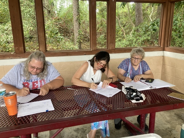 Linda, Janet, Heather noting results --Gretchen Quarterman