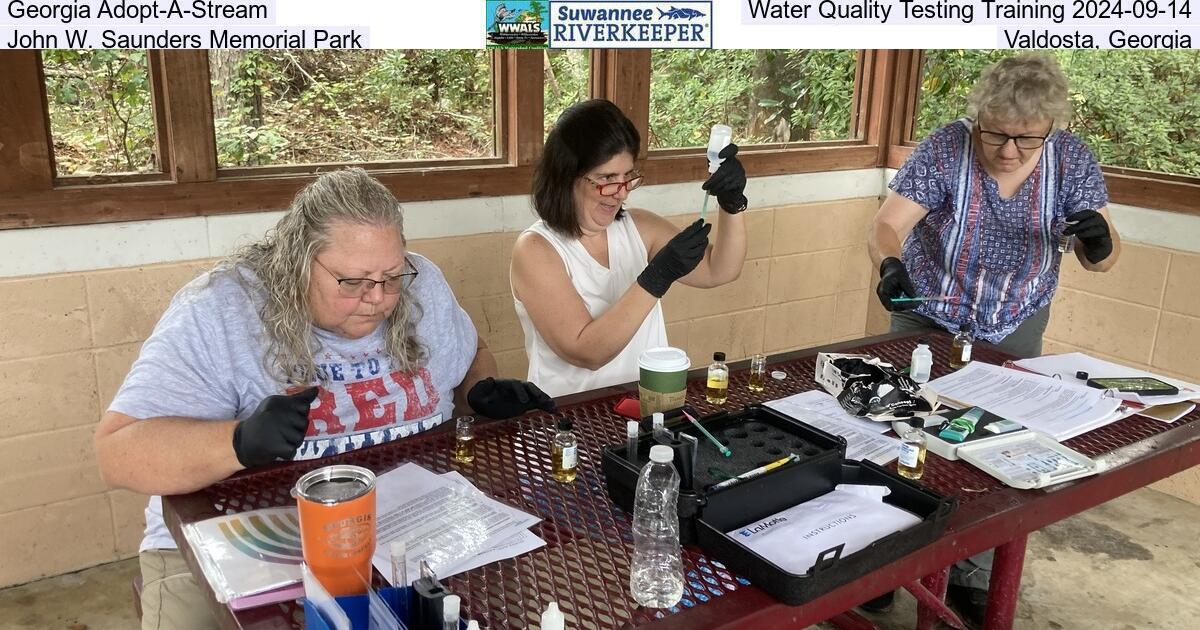 Georgia Adopt-A-Stream, Water Quality Testing Training 2024-09-14, John W. Saunders Memorial Park, Valdosta, Georgia