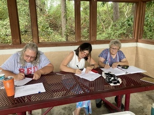 [Linda, Janet, Heather noting results --Gretchen Quarterman]