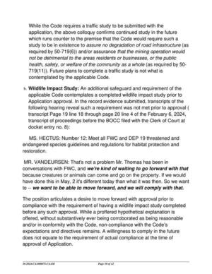 [Wildlife Impact Study: An additional safeguard and requirement of the applicable Code contemplates a completed wildlife impact study prior to Application approval.]