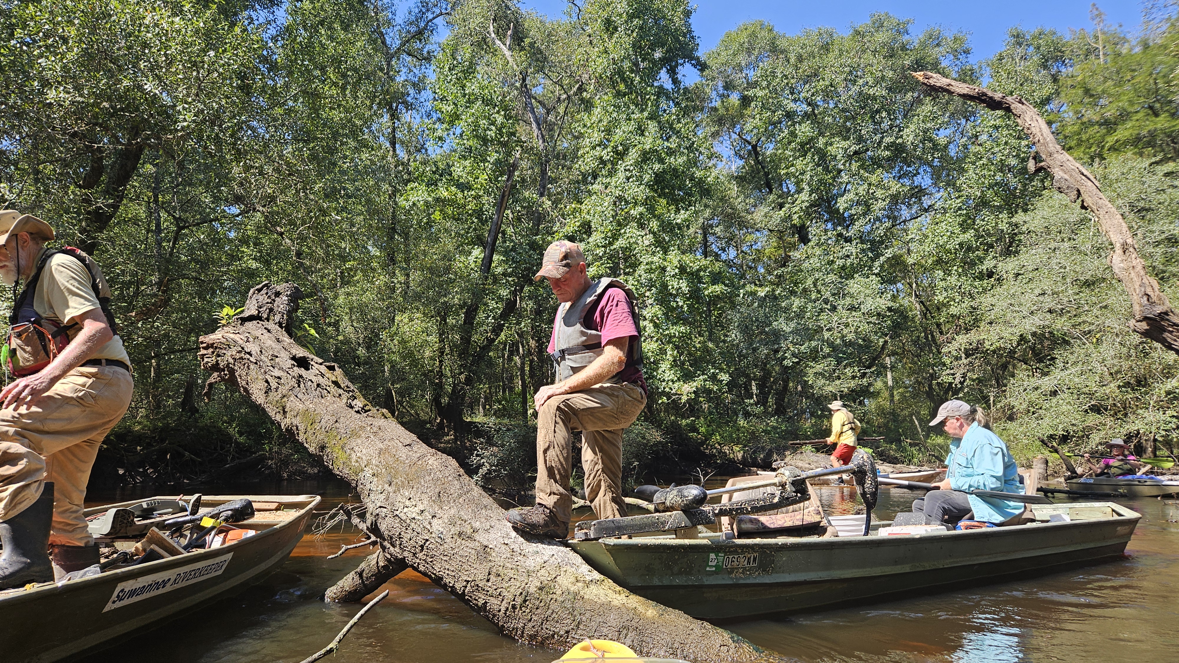 Tommy's turn at Lower Flat Ford Deadfall --Darlene Eanes Ray, 11:58:40, 31.2121964, -83.5114248