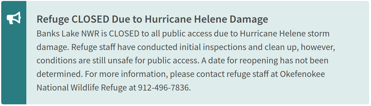 Refuge Closed --Banks Lake National Wildlife Refuge