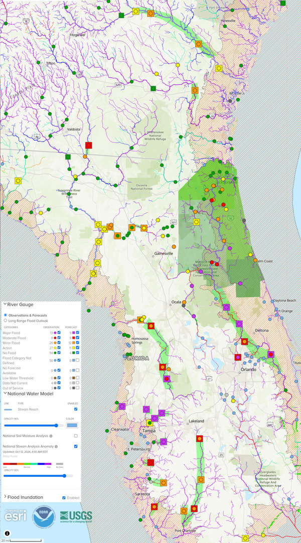 [Map: NOAA River Gauges 2024-10-12]