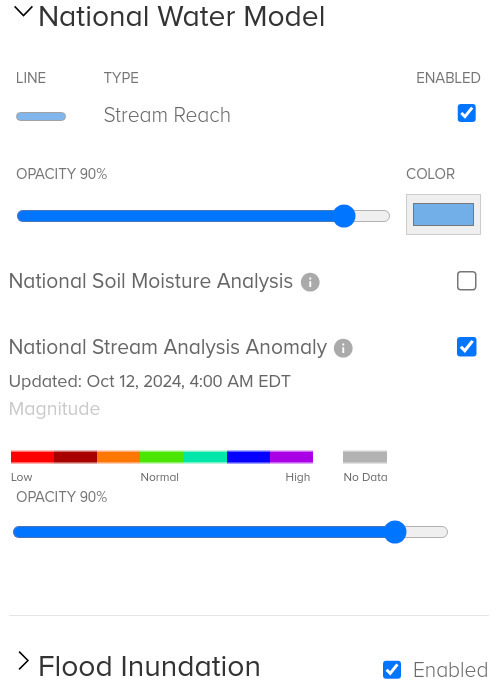 Anomalies: NOAA River Gauges 2024-10-12