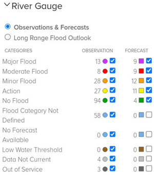 [Legend: NOAA River Gauges 2024-10-12]