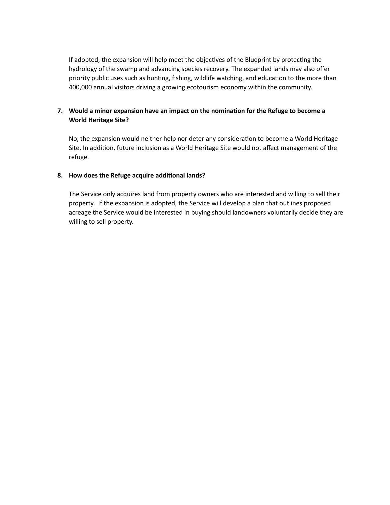 Page 2: Frequently asked questions for minor expansion proposal of Okefenokee NWRuently-asked-questions-for-minor-expansion-proposal-of-okefenokee-nwr-0002