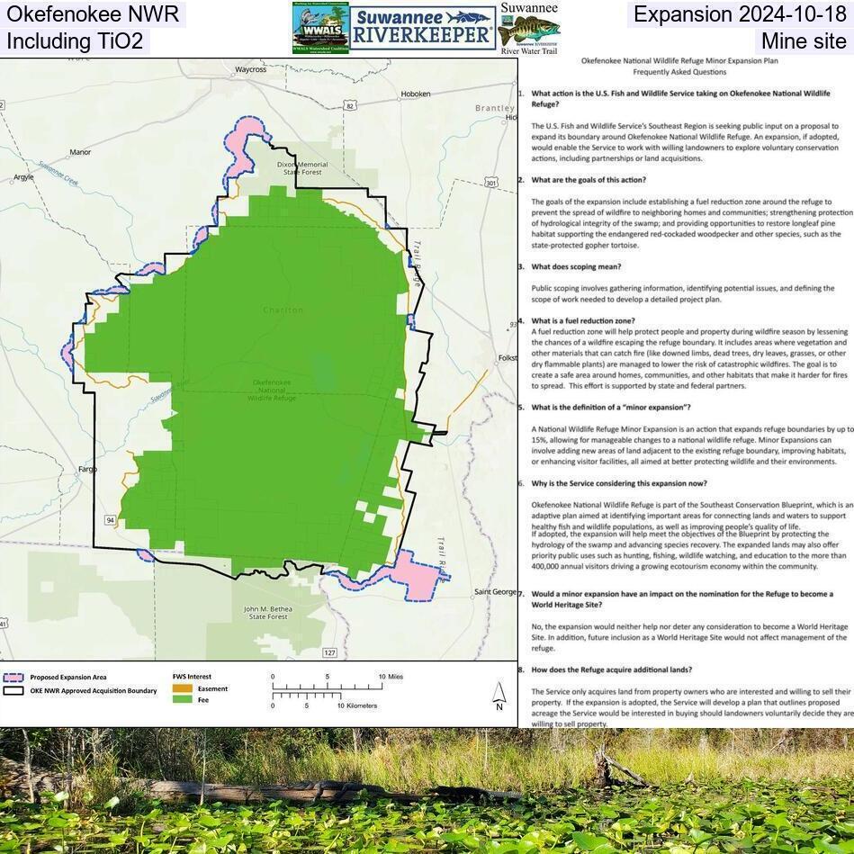 Okefenokee NWR Expansion 2024-10-18 Including TiO2 Mine site