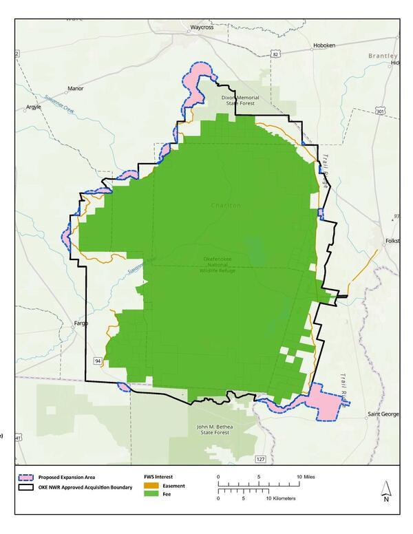 [Scoping map for minor expansion proposal of okefenokee NWR]