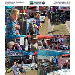 [WWALS Booth at Brooks County Skillet Festival 2024-10-19 Praying Mantis. Stop the Mine (Okefenokee).]