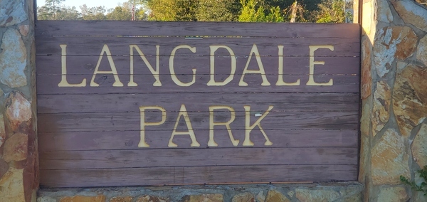 [Langdale Park entrance sign, 2024:10:23 17:59:31, 30.8870340, -83.3149990]