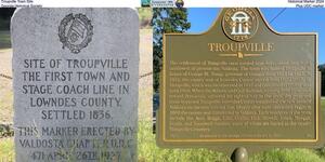 [Troupville Town Site Historical Marker 2024, Georgia Historical Society, Plus UDC marker]