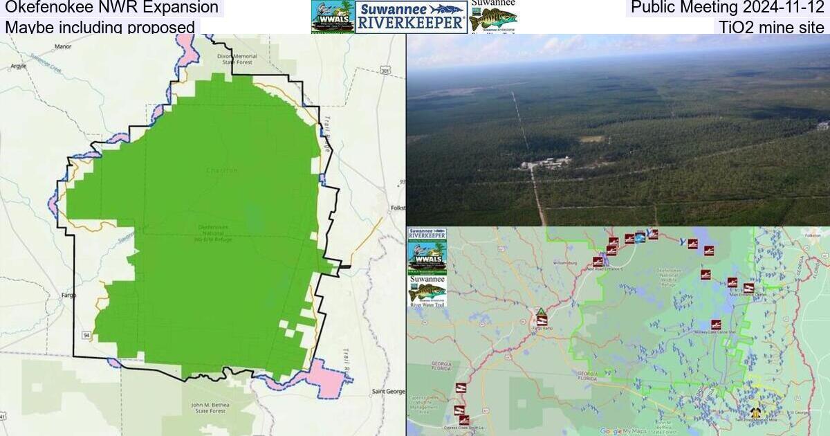 Okefenokee NWR Expansion Public Meeting 2024-11-12, Maybe including proposed TiO2 mine site