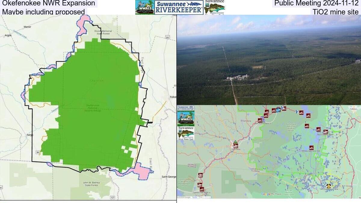 Okefenokee NWR Expansion Public Meeting 2024-11-12, Maybe including proposed TiO2 mine site