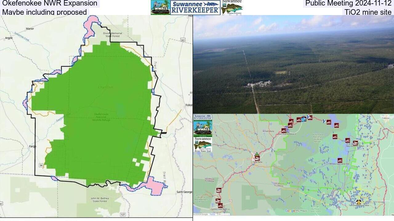 Okefenokee NWR Expansion Public Meeting 2024-11-12, Maybe including proposed TiO2 mine site