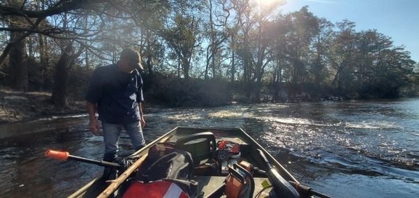 TJ standing on Trashy Shoals, 10:25:52, 30.8454842, -83.3514607