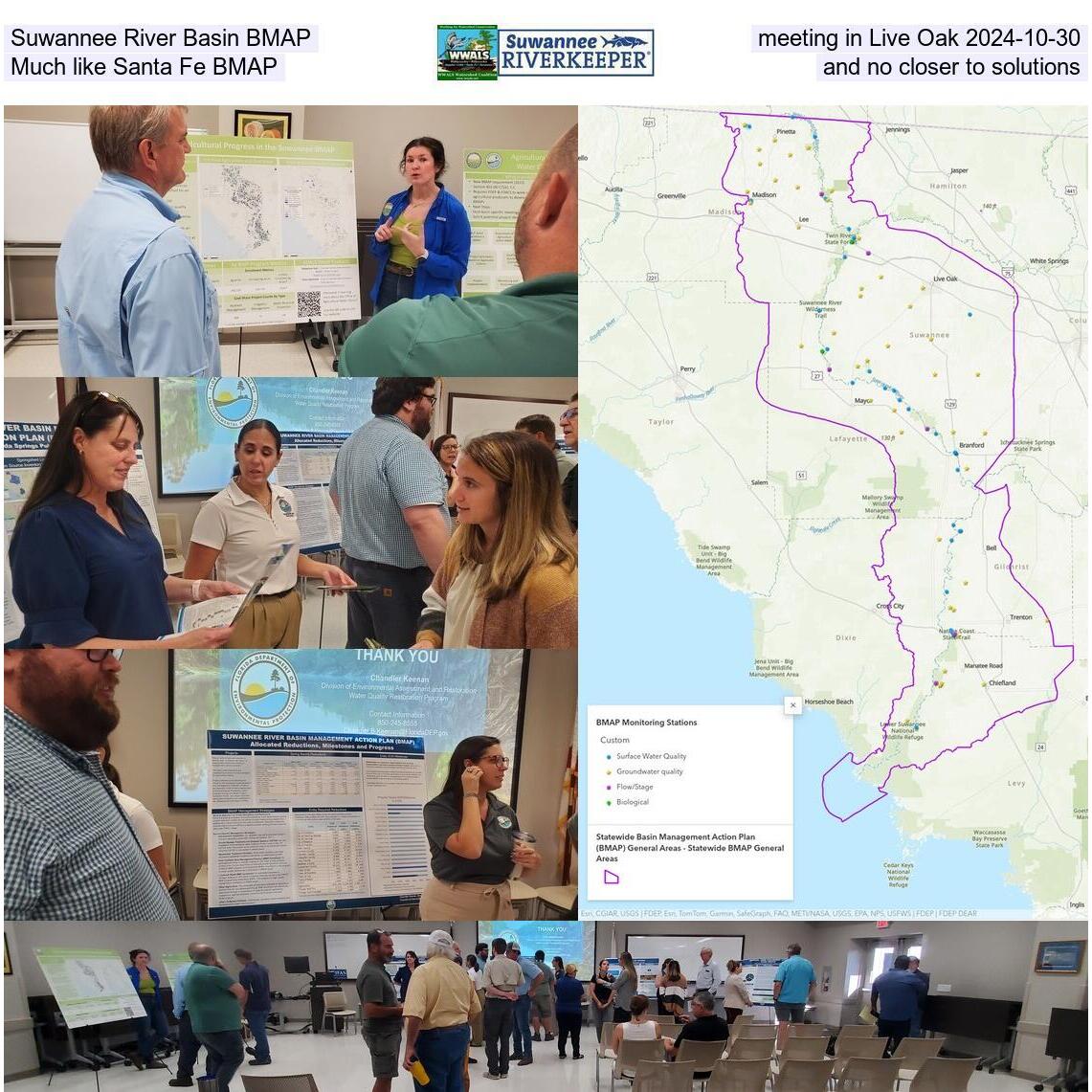 Suwannee River Basin BMAP meeting in Live Oak 2024-10-30 Much like Santa Fe BMAP and no closer to solutions