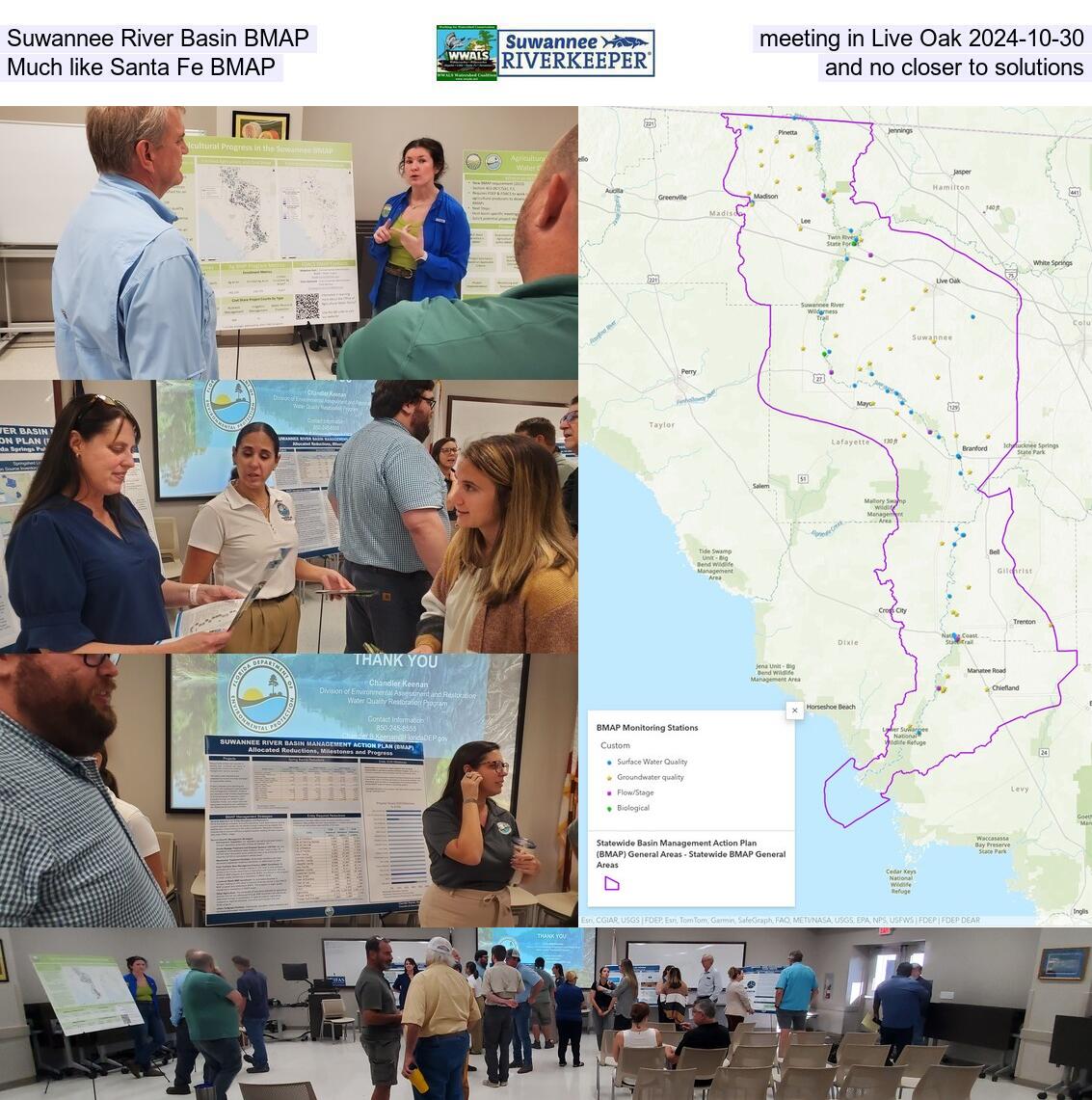 Suwannee River Basin BMAP meeting in Live Oak 2024-10-30 Much like Santa Fe BMAP and no closer to solutions