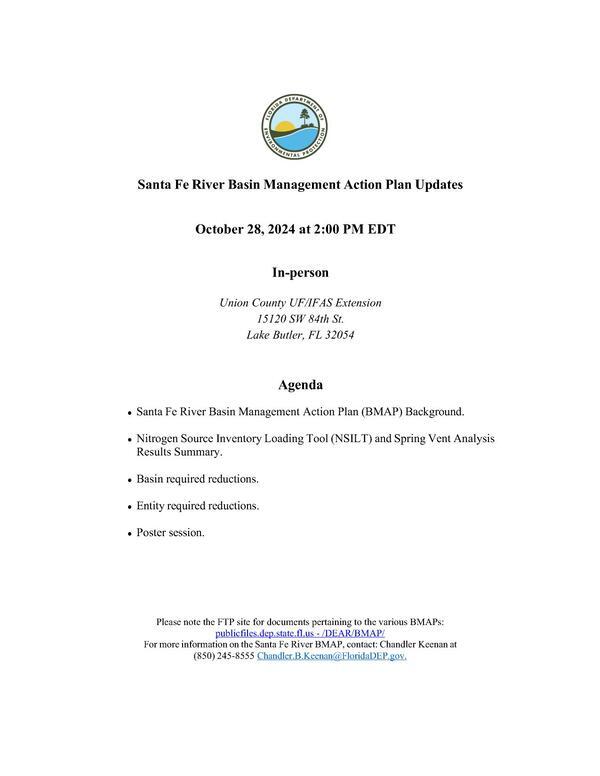 [Agenda, Santa Fe BMAP 2 PM 2024-10-28, Lake Butler]