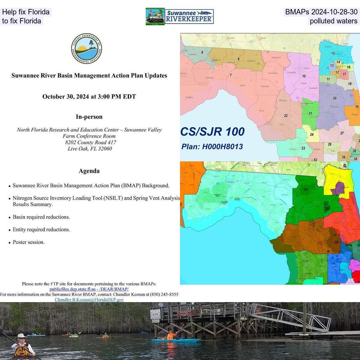 Help fix Florida BMAPs to fix Florida polluted waters 2024-10-28-30