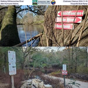 [Walking Withlacoochee River Chainsaw Cleanup 2024-11-02, after Hurricane Helene, Troupville Boat Ramp]