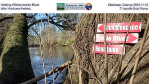 [Walking Withlacoochee River Chainsaw Cleanup 2024-11-02, after Hurricane Helene, Troupville Boat Ramp]