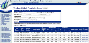 [Table: CoCoRAHS Valdosta 2024-11-07]