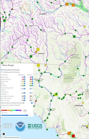 [Map: NOAA River Gauges 2024-11-10]