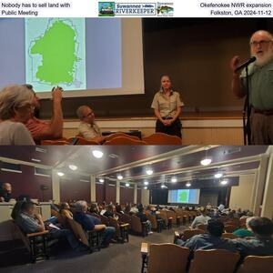 [Nobody has to sell land with Okefenokee NWR expansion, Public Meeting, Folkston, GA 2024-11-12]