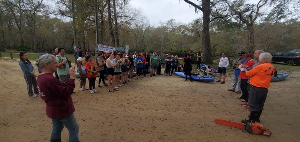 [Valdosta Mayor Scott James speaks at Mayor and Chairmans Paddle, Langdale Park, Withlacoochee River 2024-03-02]