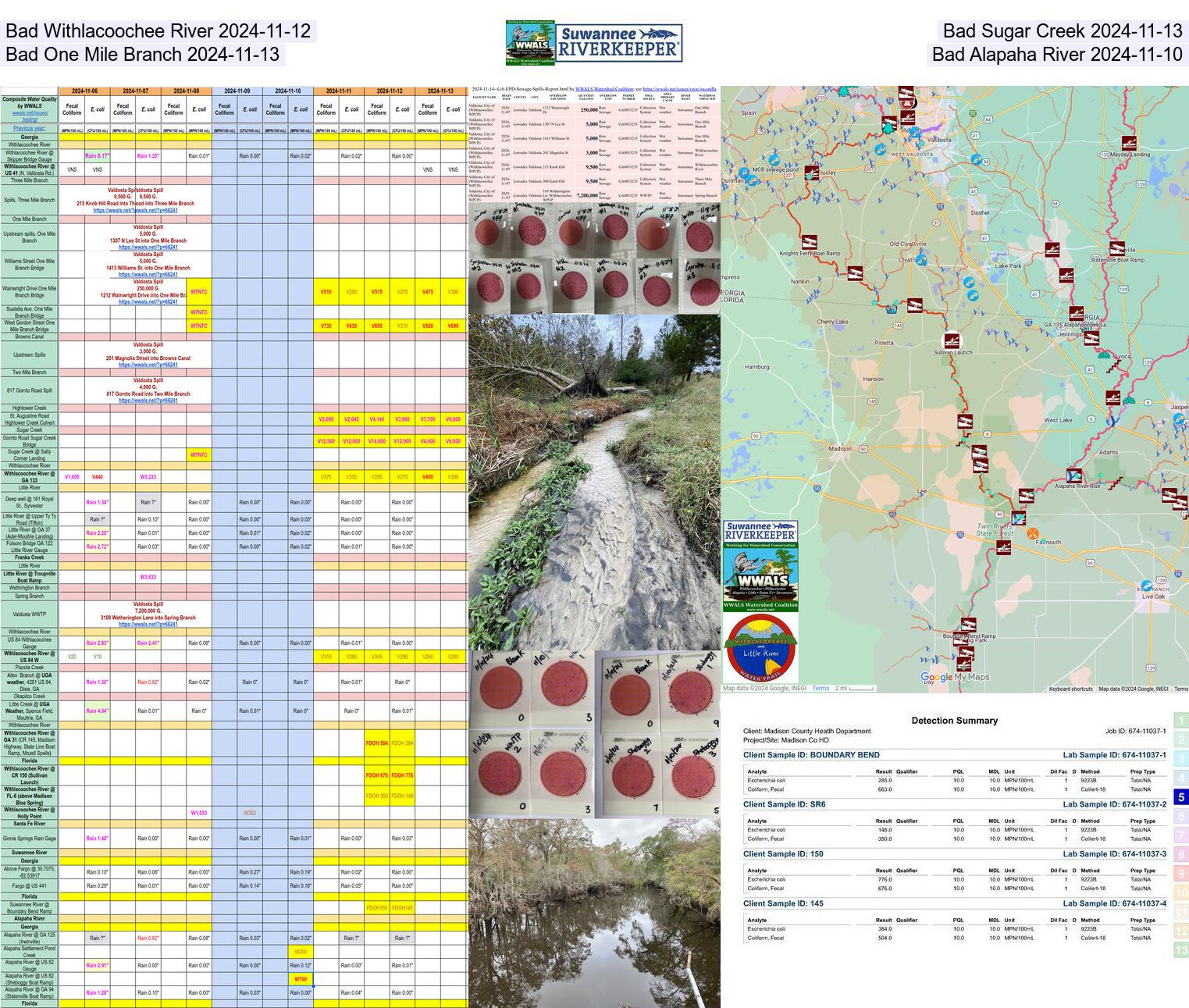 [Bad Withlacoochee River 2024-11-12 Bad Sugar Creek 2024-11-13 Bad One Mile Branch 2024-11-13 Bad Alapaha River 2024-11-10]