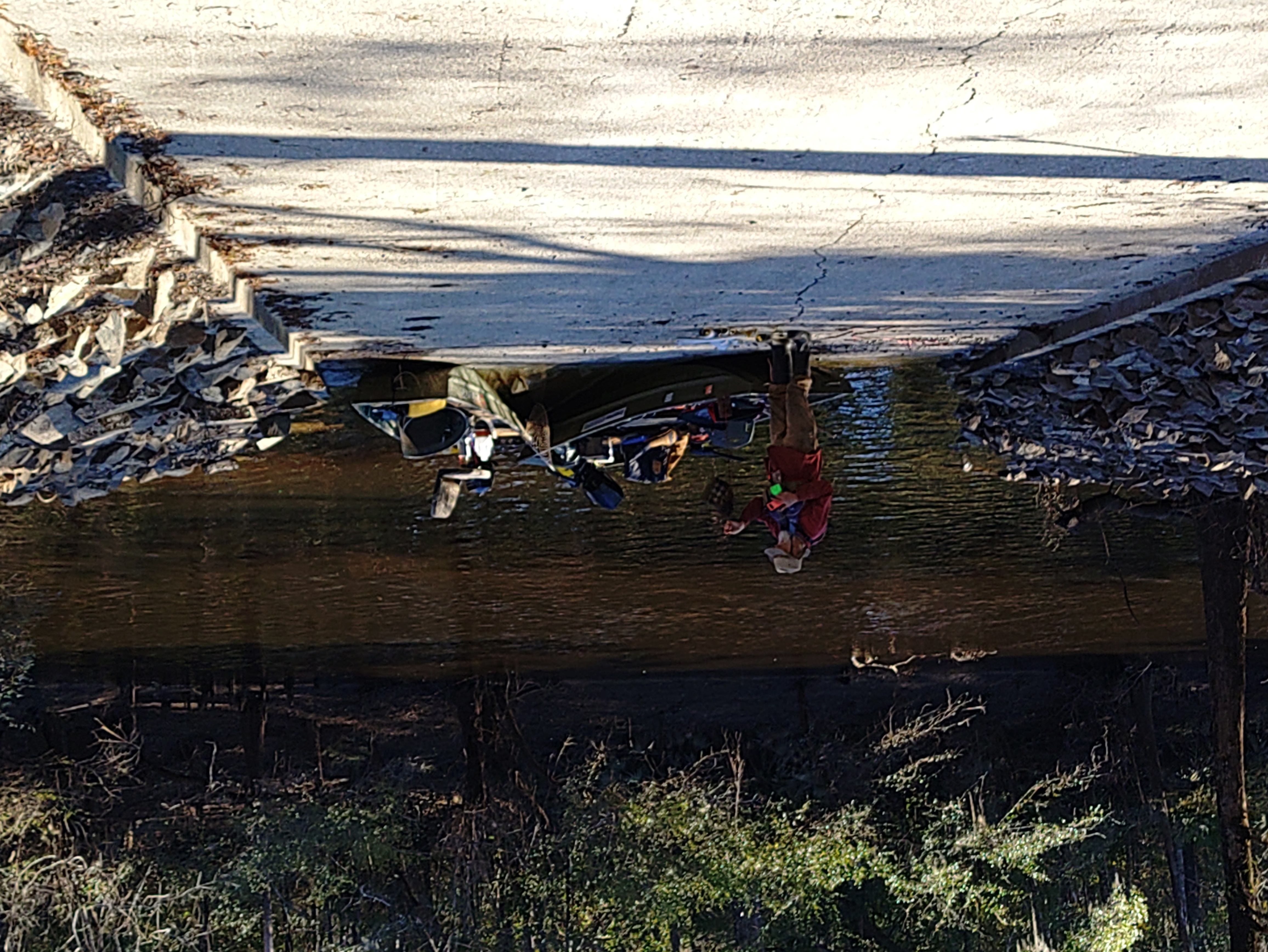 PFAS sampler at Troupville Boat Ramp --Phil Royce, 14:58:40