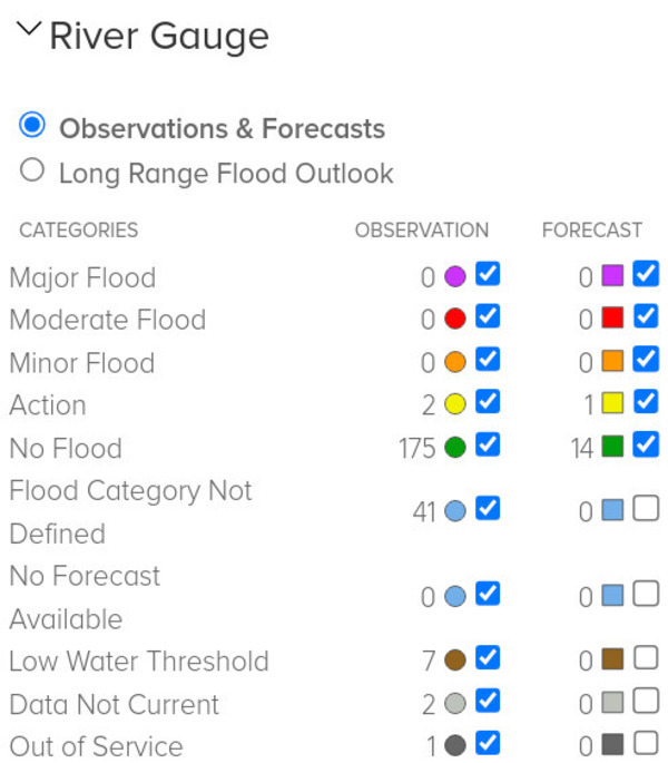 Legend: NOAA River Gauges 2024-12-06