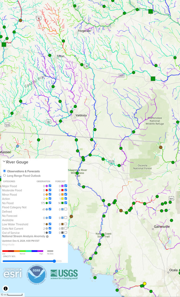 [Map: NOAA River Gauges 2024-12-06]