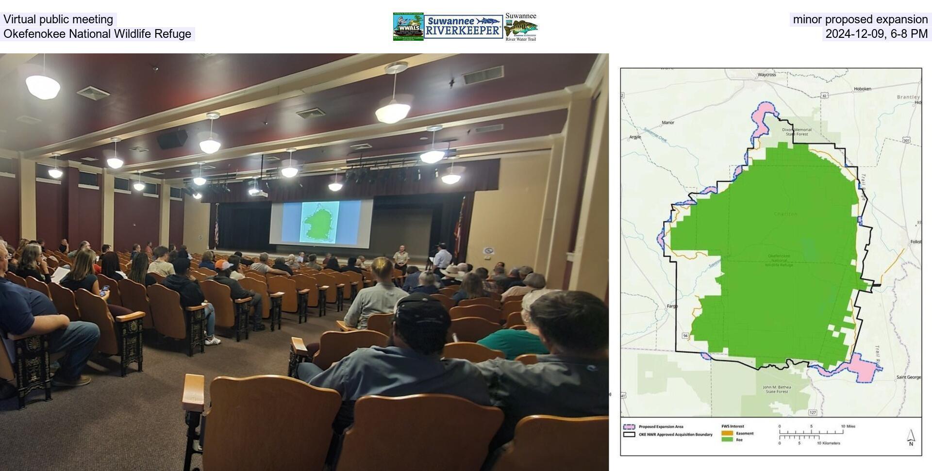 Virtual public meeting, minor proposed expansion, Okefenokee National Wildlife Refuge, 2024-12-09, 6-8 PM