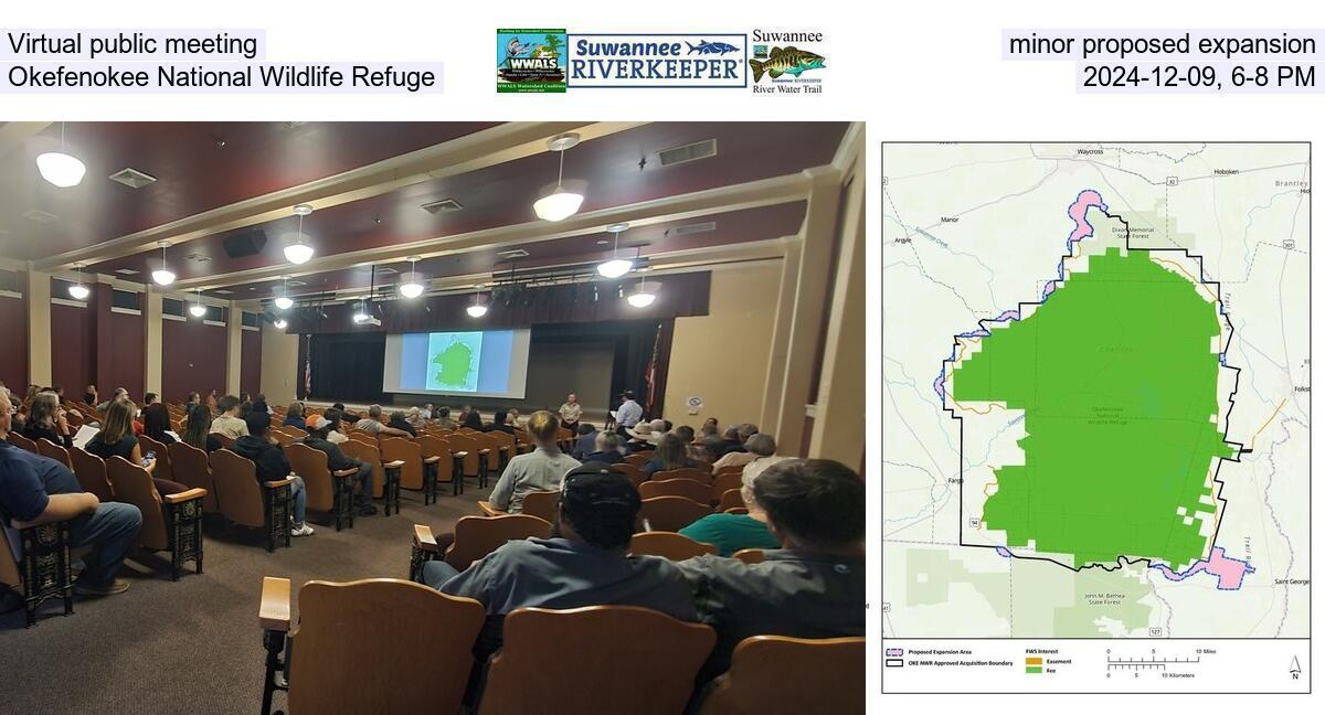 Virtual public meeting, minor proposed expansion, Okefenokee National Wildlife Refuge, 2024-12-09, 6-8 PM