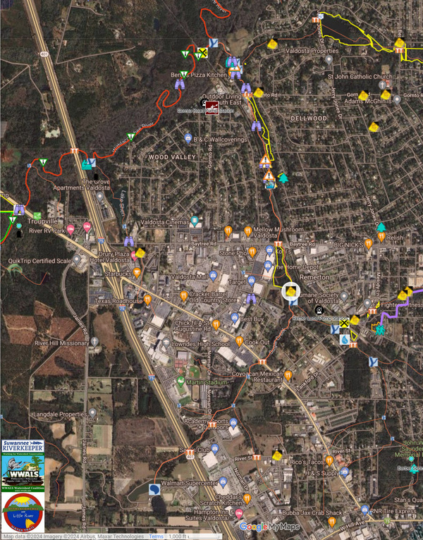 [Map: Wainwright Drive One Mile Branch St Augustine Road Hightower Creek Sugar Creek in WLRWT]